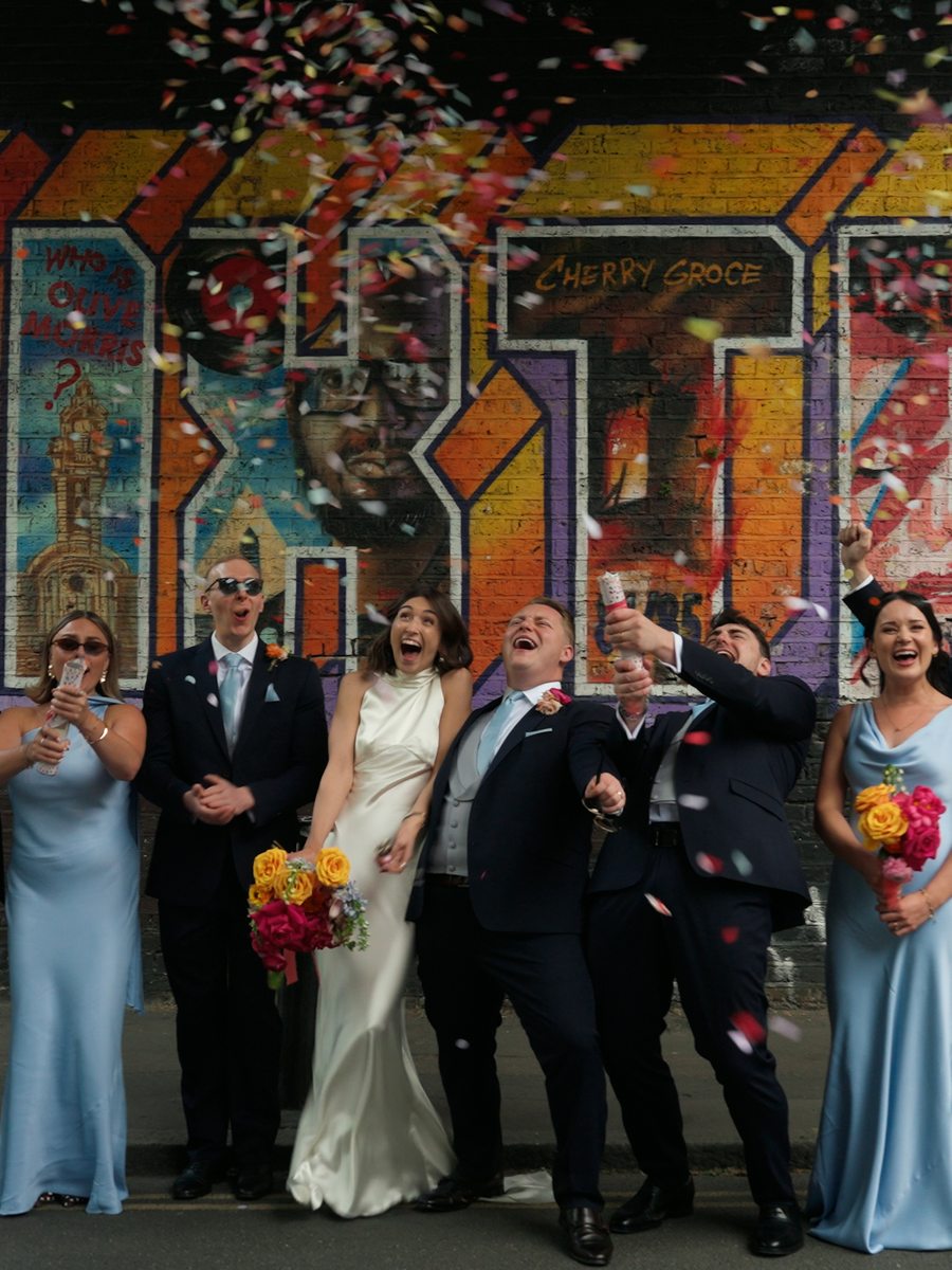 Wedding dancefloor energy captured in a natural wedding film by Steer Media